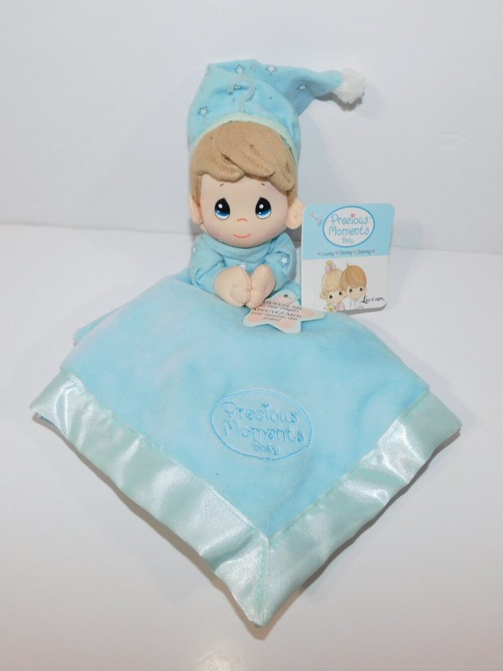 VTG 2006 Precious Moments Blue Boy Security blanket Bedtime Prayer with Tag READ
